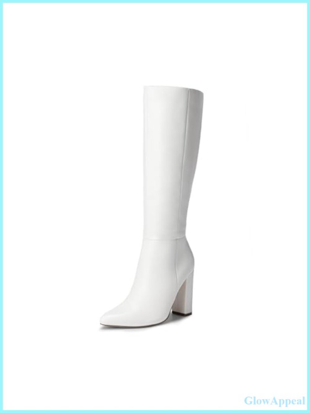 Women's Knee-High Boots Pointed Toe Block Heel Faux Leather Tall Boots